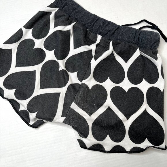 Heart Sweatpants Shorts Size Small Cotton Pants Festival Handmade Upcycled Flow - Picture 10 of 12